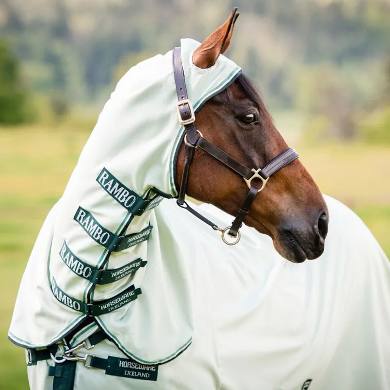 Horseware Rambo Hoody Fly Rug - Green/Sage/Beige/Green-1